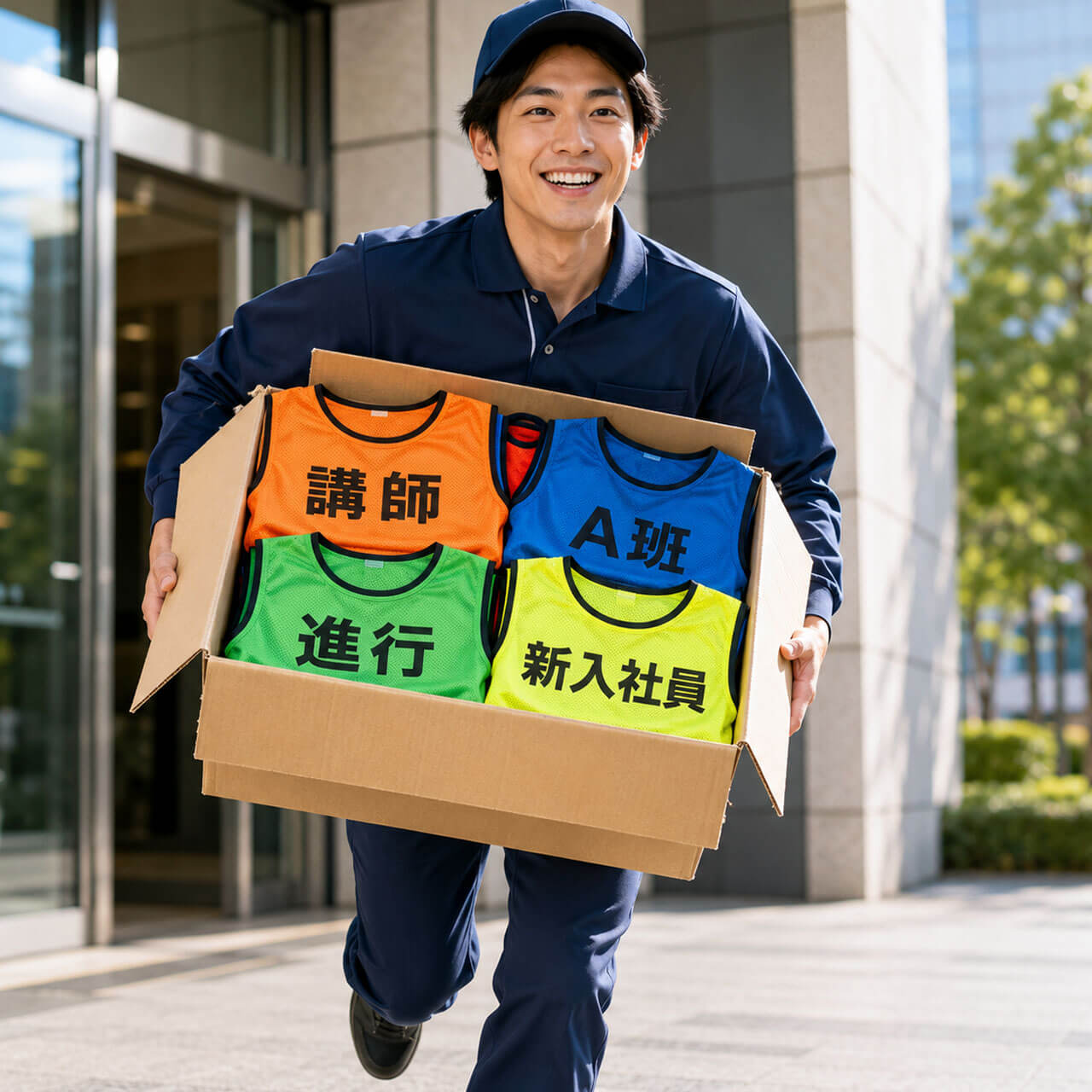研修用の名入れビブスを最短5営業日で作成